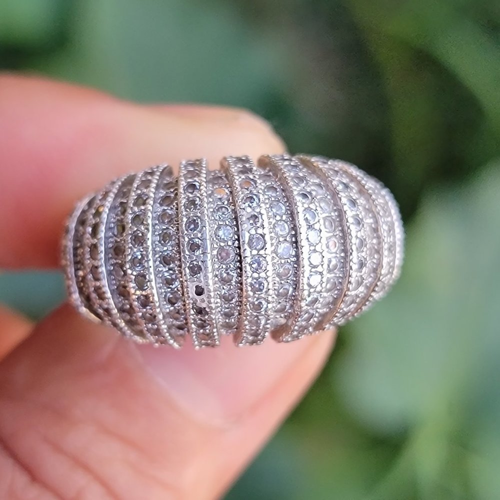 Outstanding vintage Art Deco Great Gatsby style 925 sterling silver CZ diamond